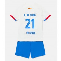 Billiga Barcelona Frenkie de Jong #21 Barnkläder Borta fotbollskläder till baby 2023-24 Kortärmad (+ Korta byxor)